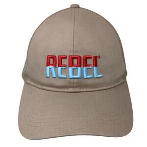 Rebel Strapback Baseball Cap Beige One Size Adjustable Embroidered 6 Panel